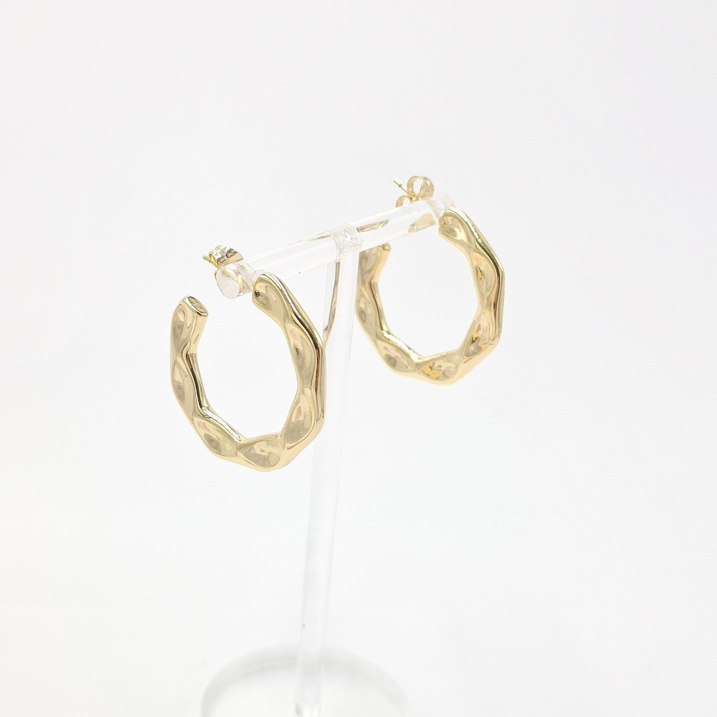 golden hoops. size medium