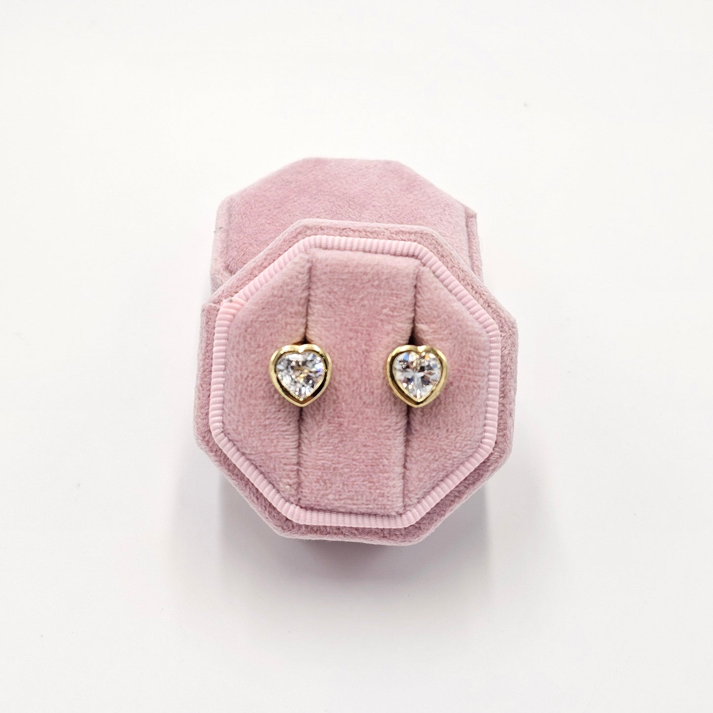 crystal clear heart earrings.