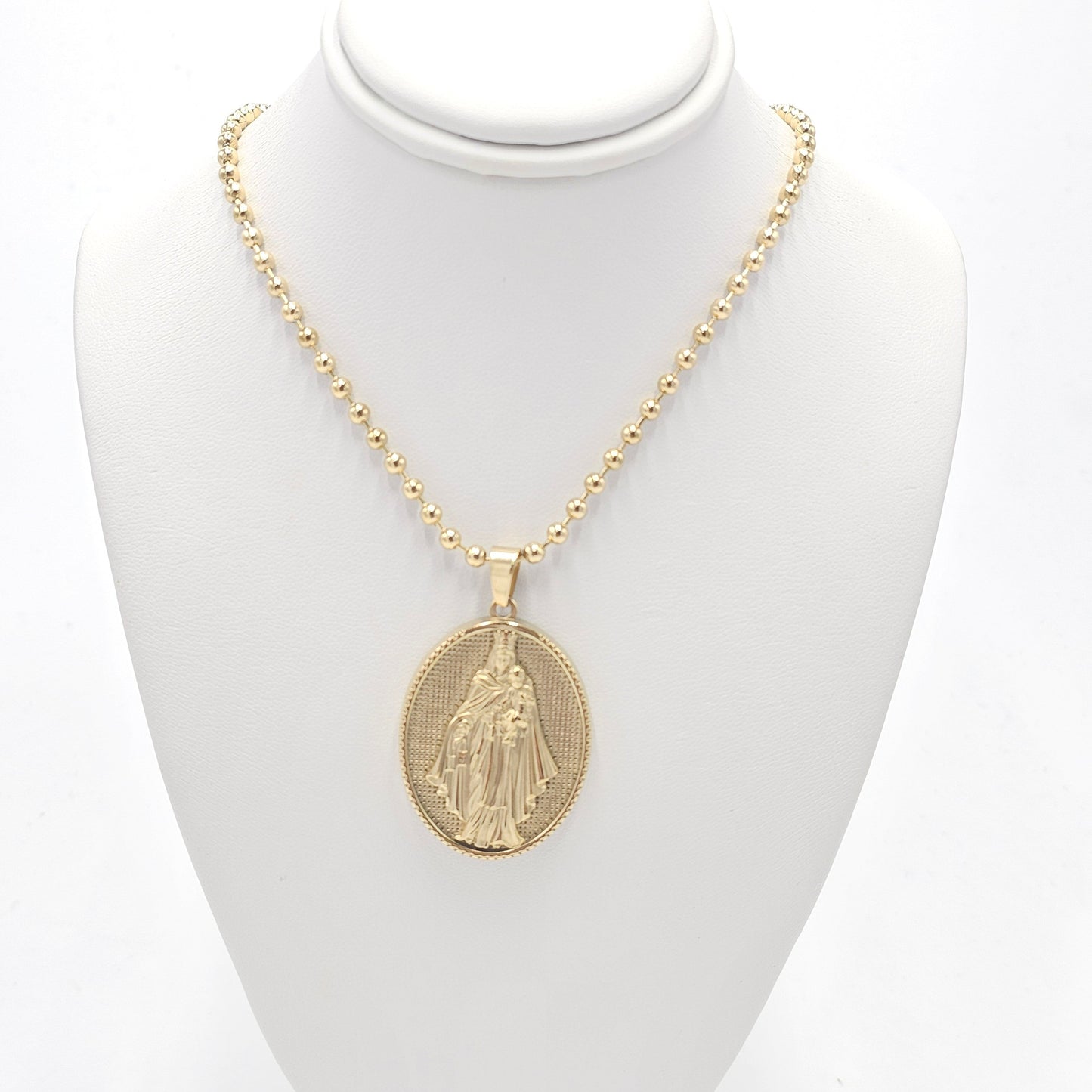 Virgin pendant and chain. size 45+5cm