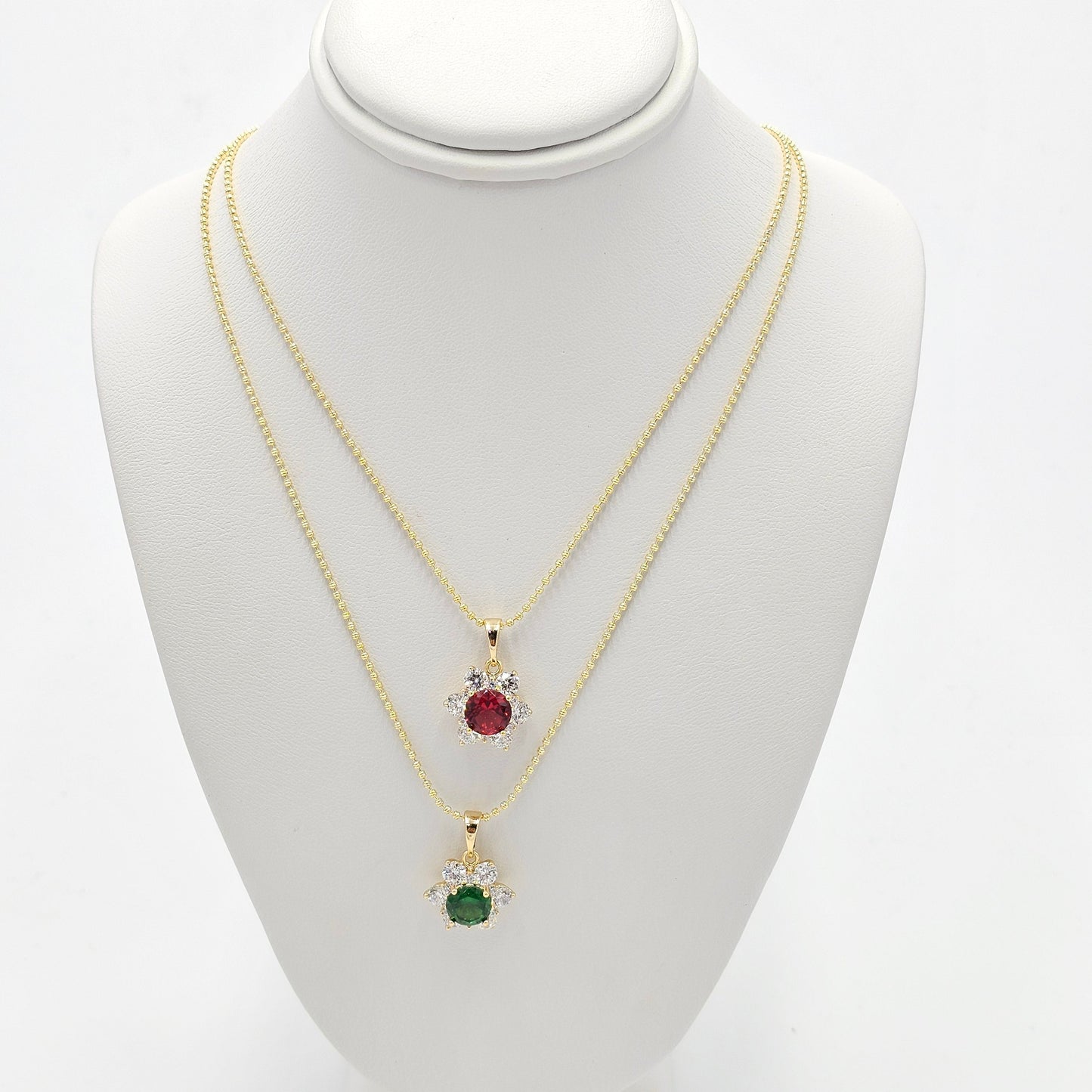 crystal multicolor pendant and ball chain. size 18 inches