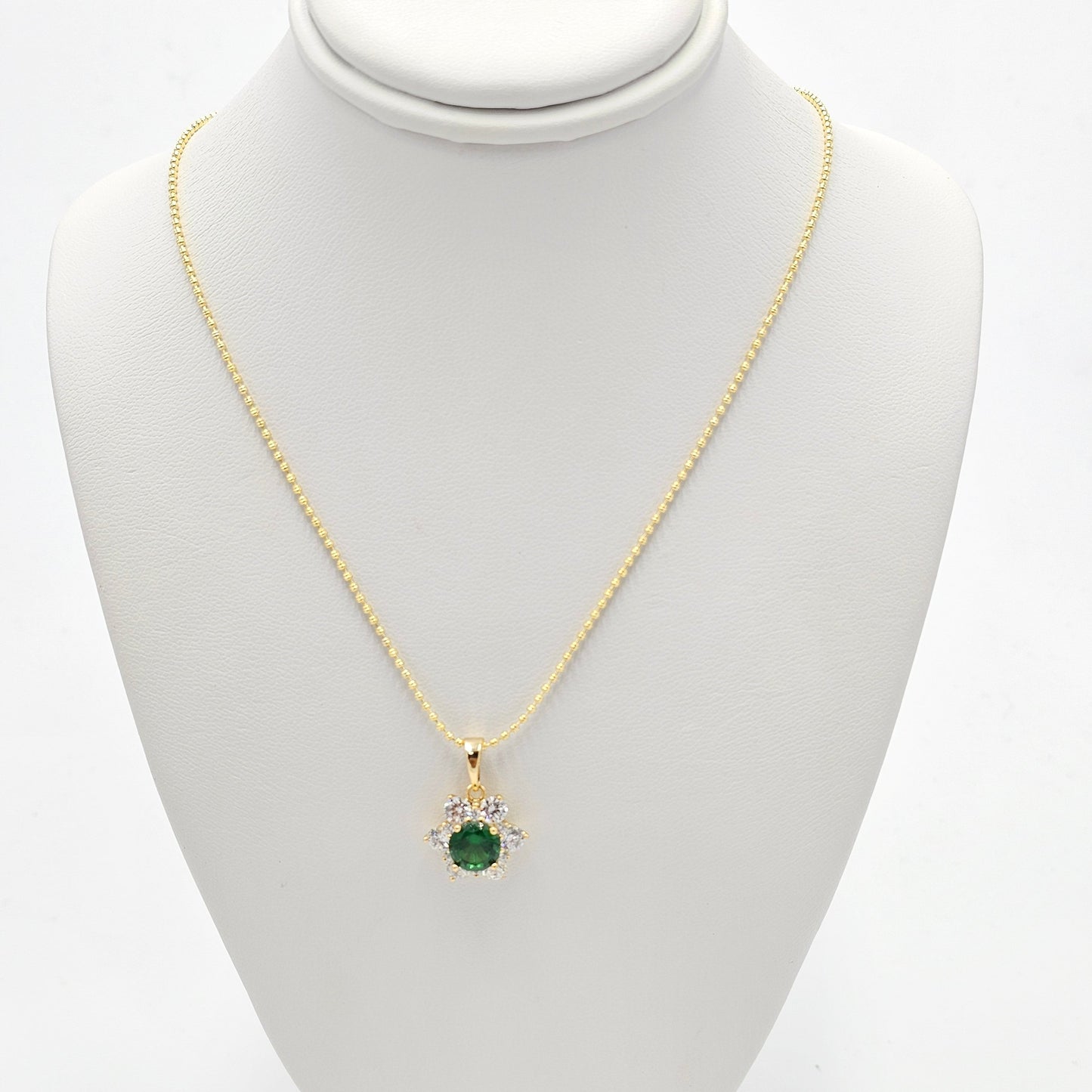 crystal multicolor pendant and ball chain. size 18 inches