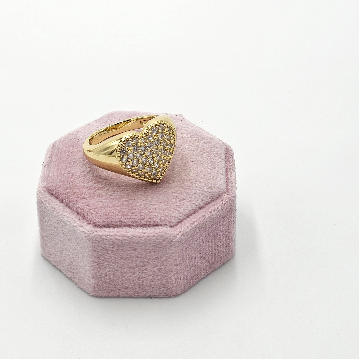 Heart zircon ring