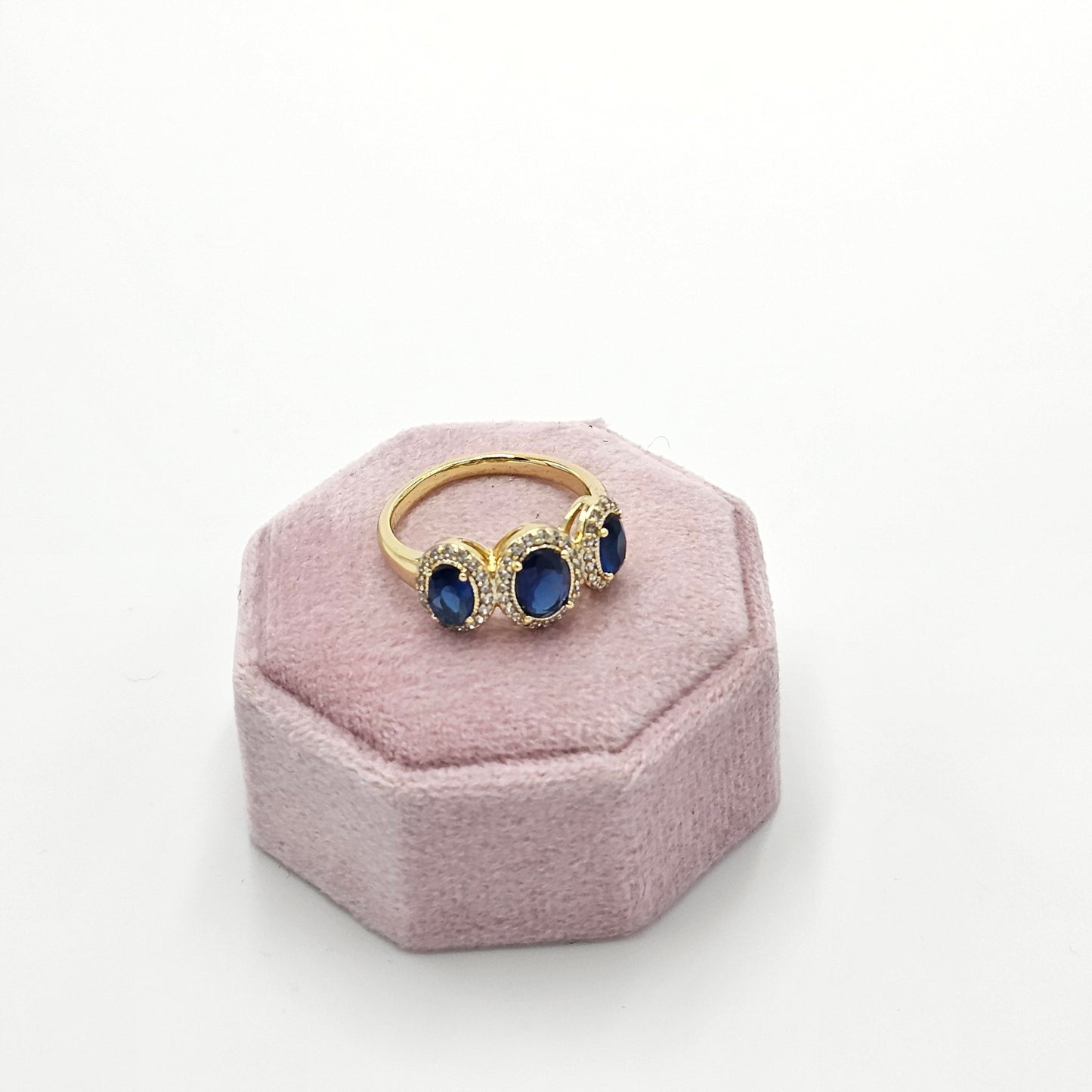 3 blue zircon ring