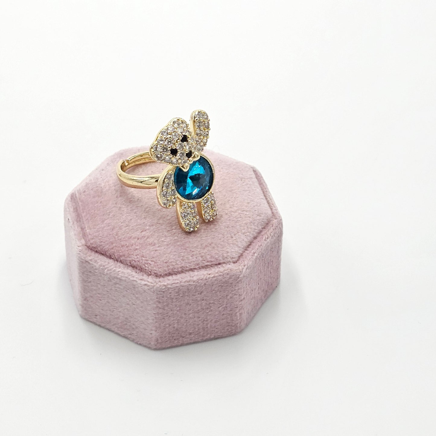Bear crystal ring.