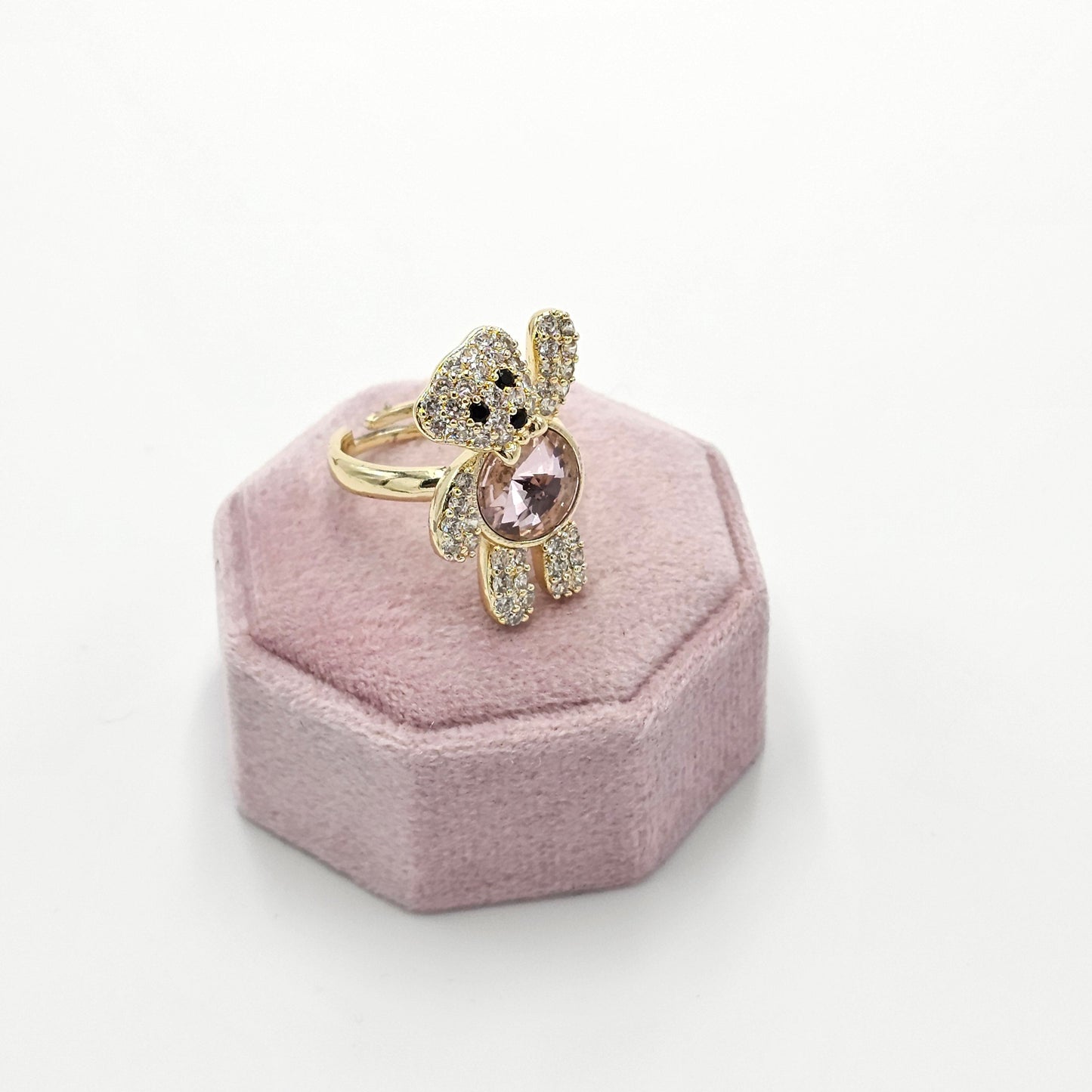 Bear crystal ring.