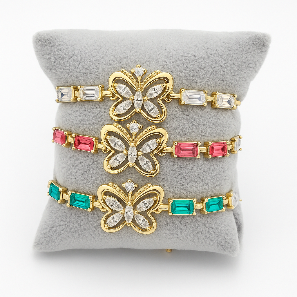 Multicolor butterfly bracelet. size 17+3cm
