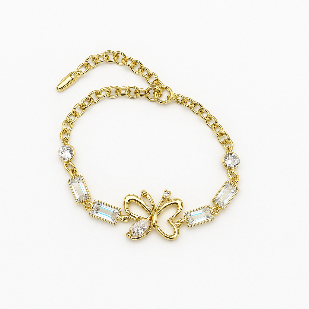 Multicolor butterfly bracelet. size 17+3cm