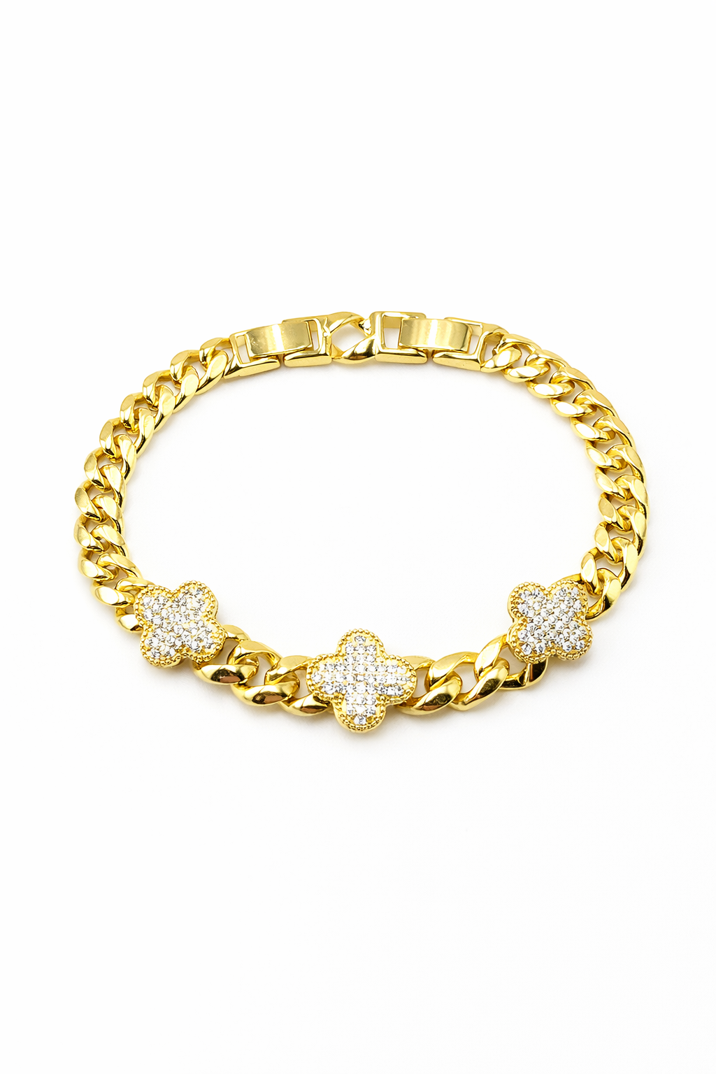 Clover three leaf golden color size 6 to 8 inches gold plated