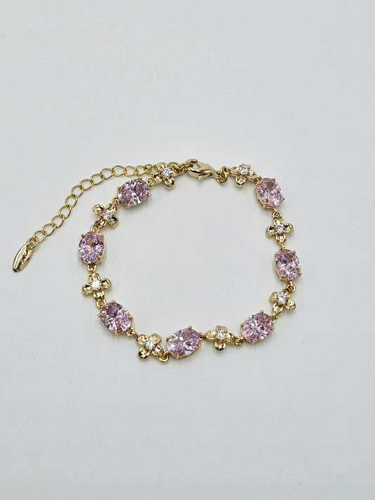 Zircon pink bracelet