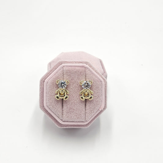 clear bear earring. size small