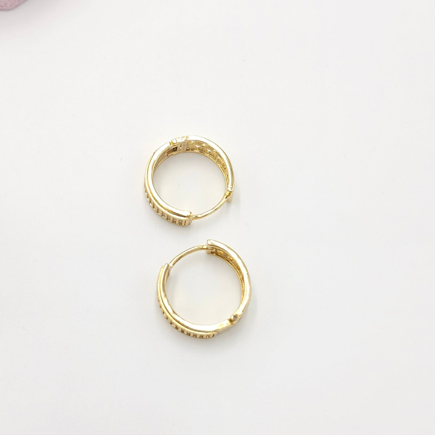 zircon hoops. size small