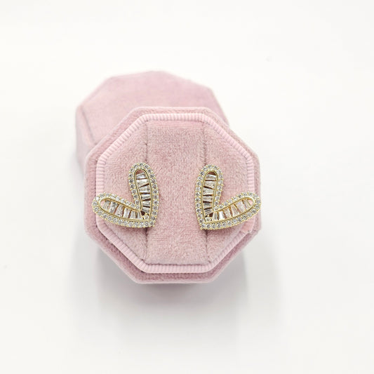 clear zircon earrings. size small