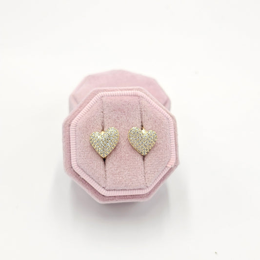 zircon heart earrings. size small