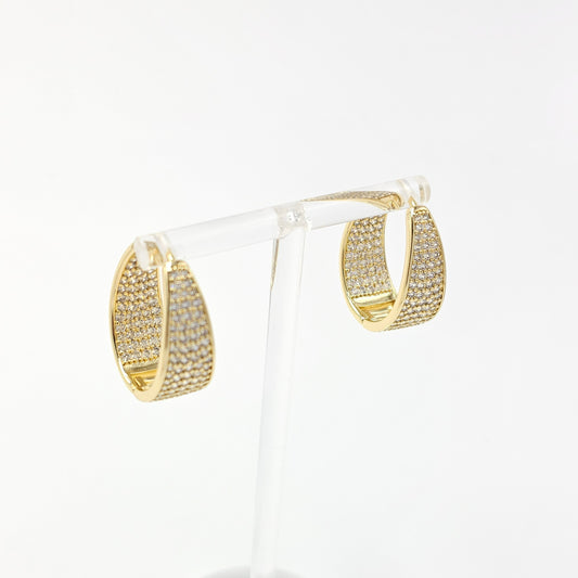 zircon hoops earrings. size medium
