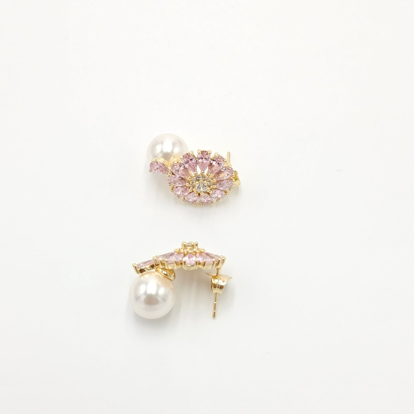 crystal pink earrings. size medium