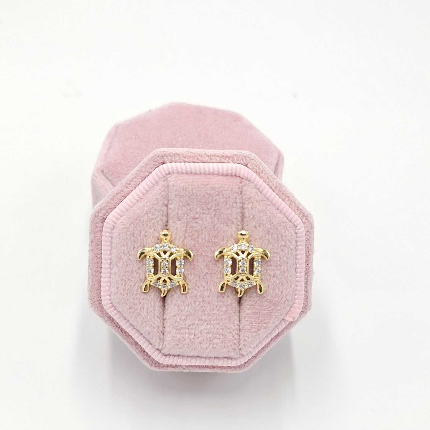 zircon turtle earrings. size small