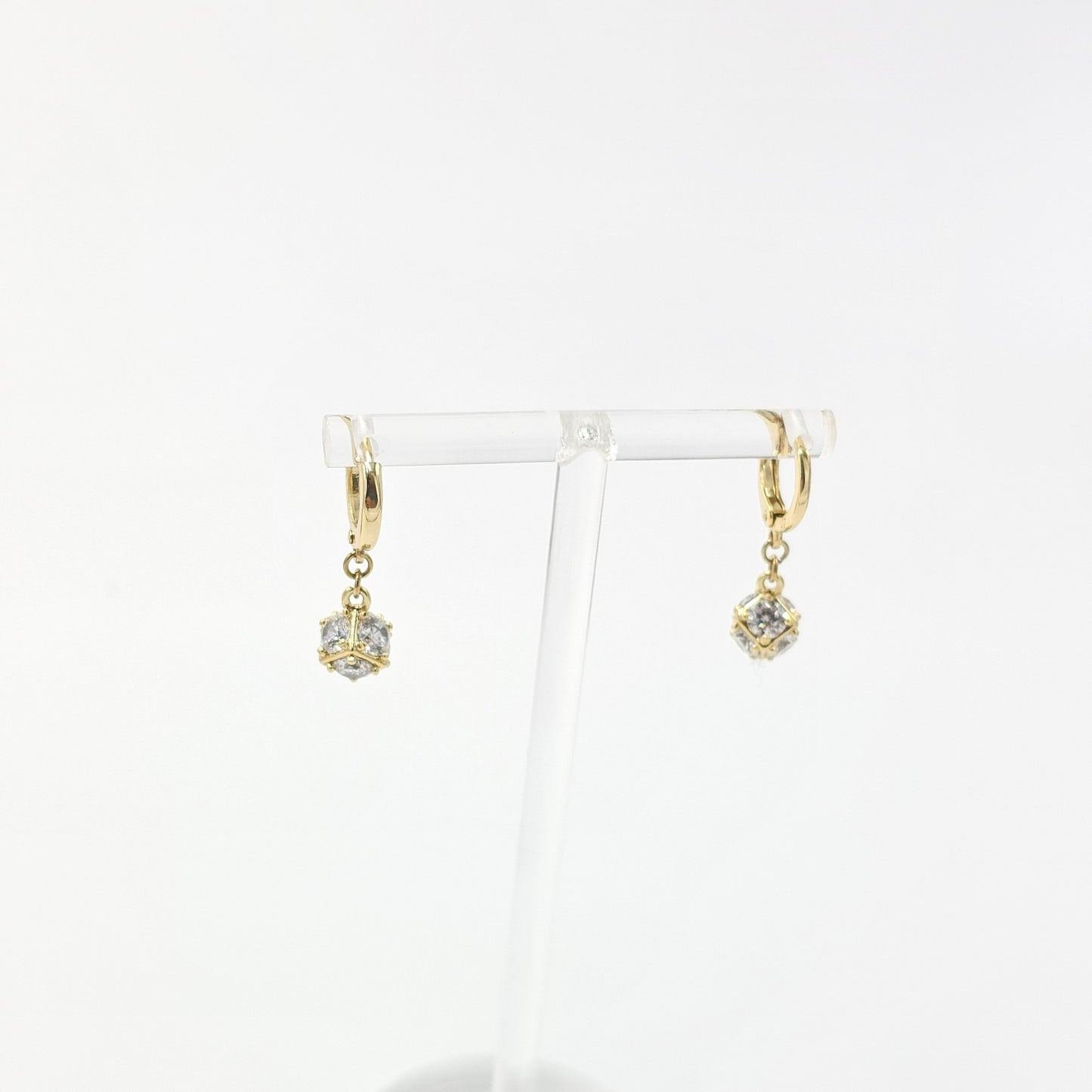 zircon ball earrings. size medium