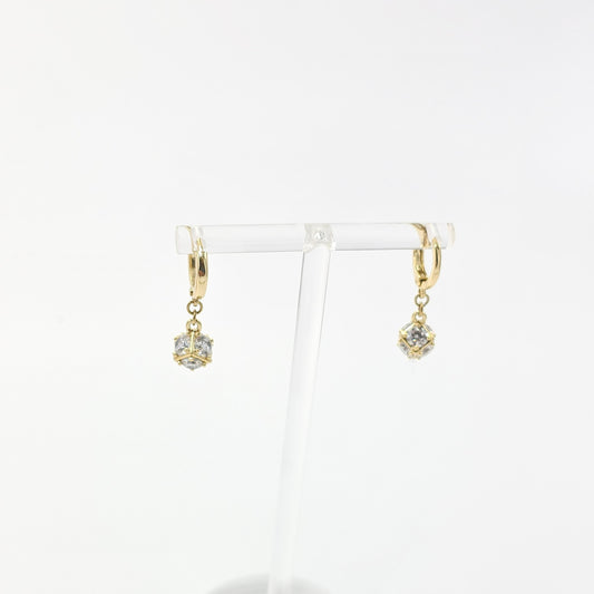zircon ball earrings. size medium