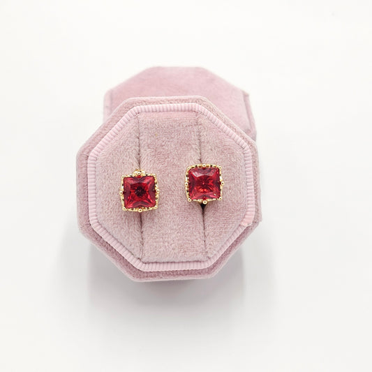 small red earrings. size small