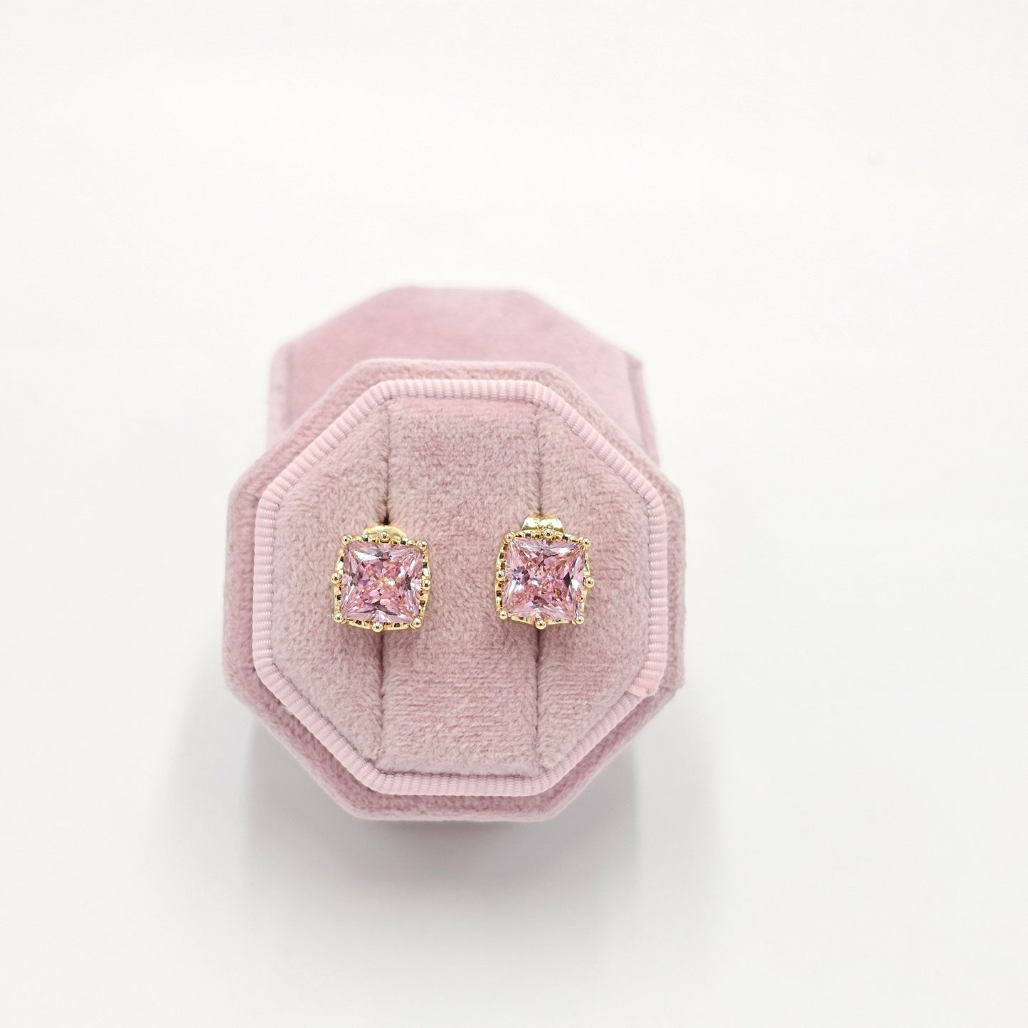 small pink earrings. size small