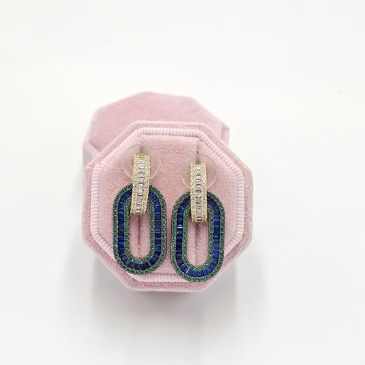 blue earrings. size medium