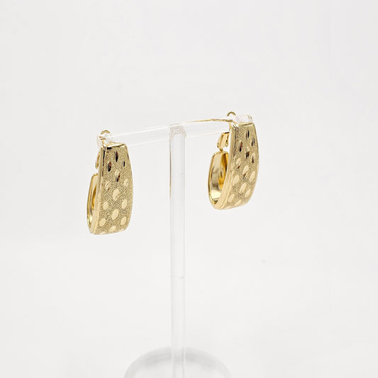 golden hoops earrings.