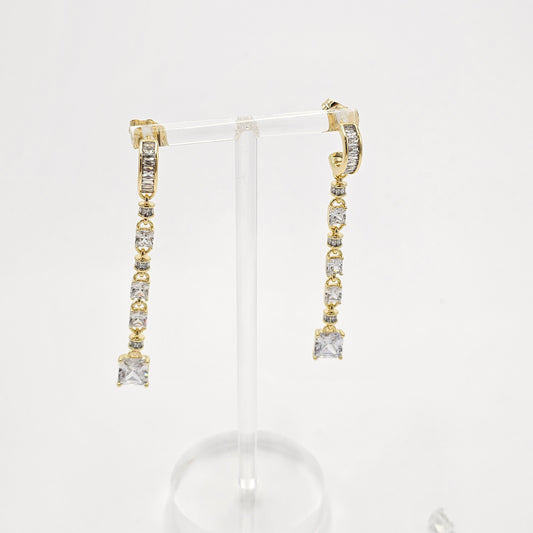 large zircon earrings.
