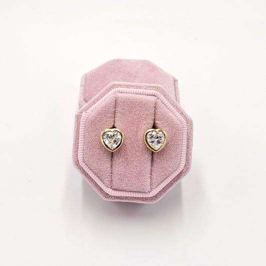 crystal clear heart earrings.