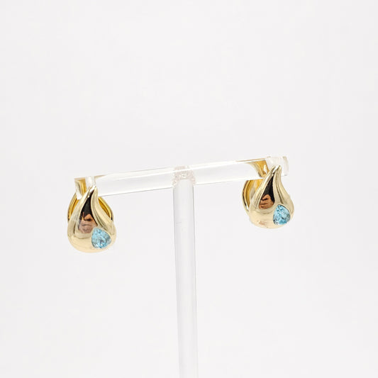blue crystal earrings. size small
