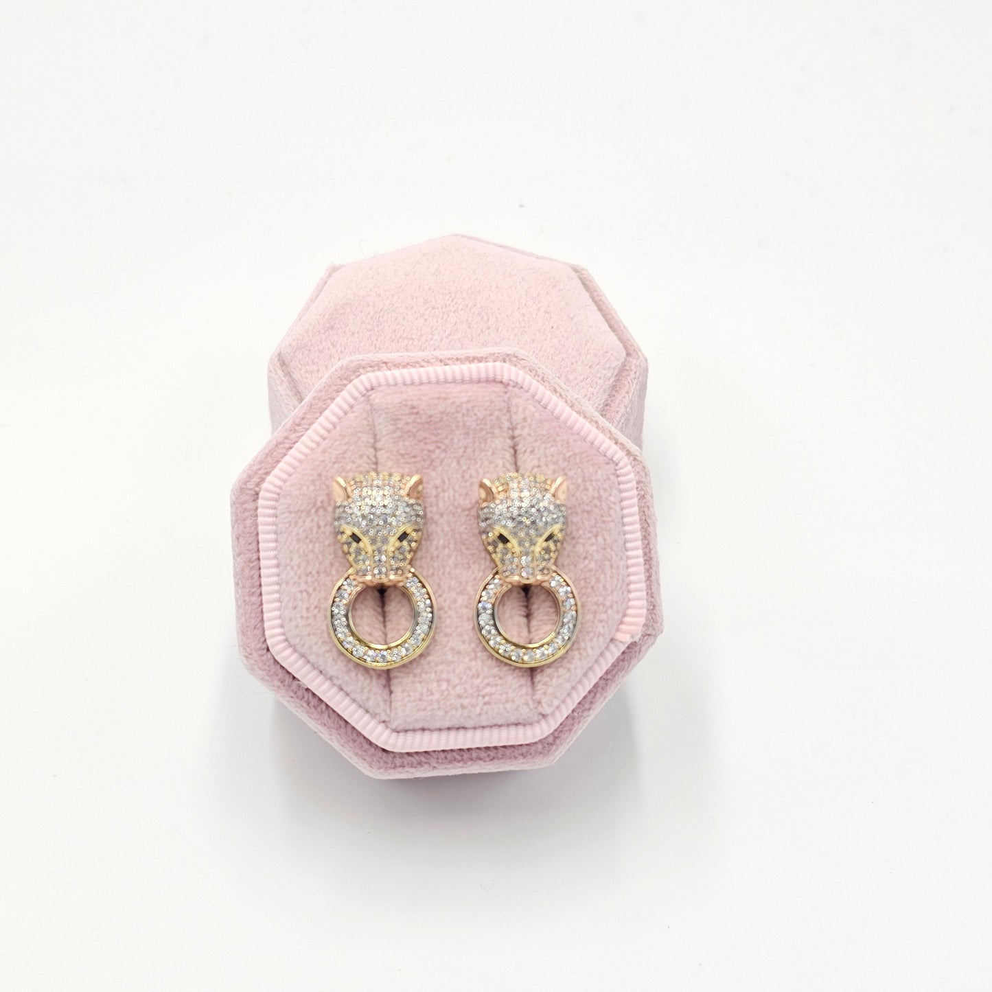 Panther tricolor earrings. size medium