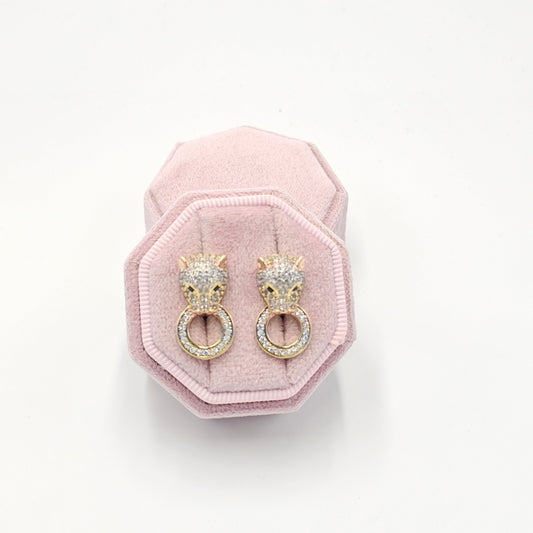 Panther tricolor earrings. size medium