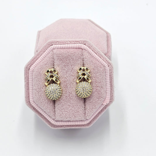 zircon earrings. size small