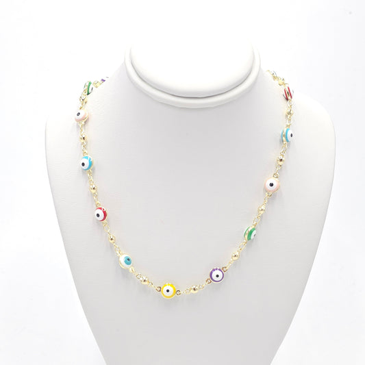 multicolor eyes necklace. size 45+3cm