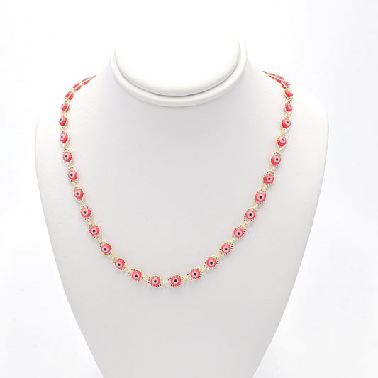 red eyes necklace, size 45 cm