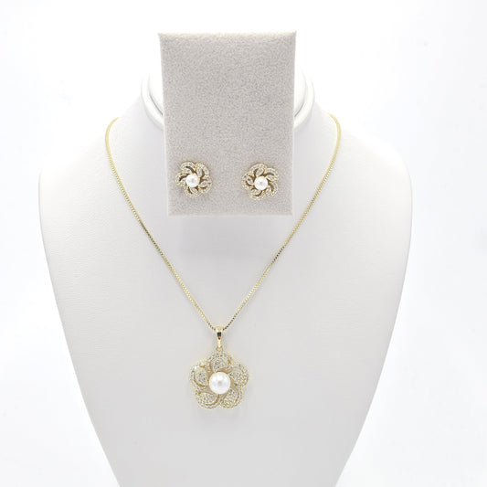 flower set earring and pendant. size 45cm