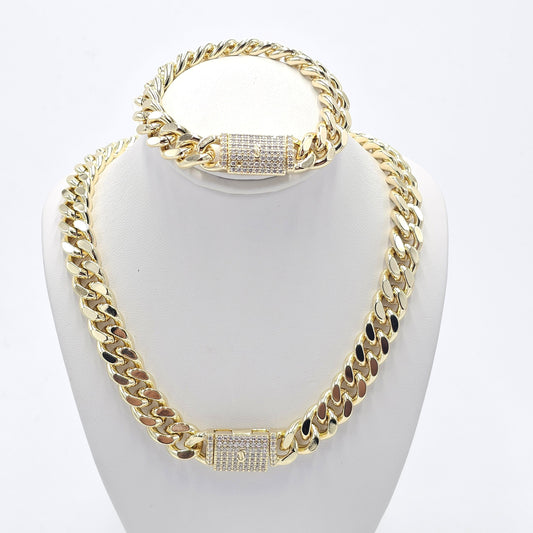 Monaco set. bracelet and chain. size 50cm