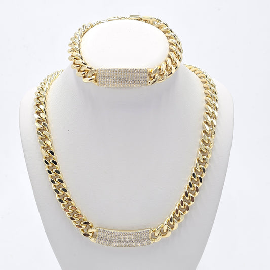 zircon set. bracelet and chain. size 50 cm