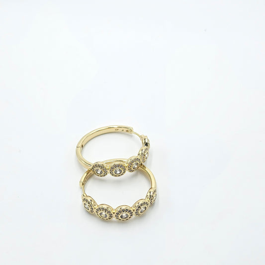 round clear zircon hoops earrings. size medium
