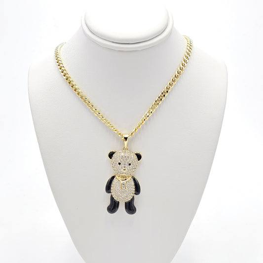 Bear pendant and chain. size 23 inches