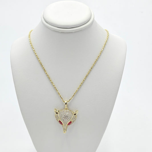 Fox pendant and chain. size 18 inches