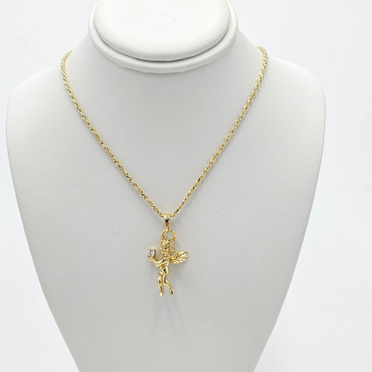 Angel pendant and  chain. size 18 inches
