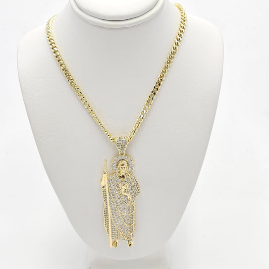 San jude pendant and chain. size 23 inches
