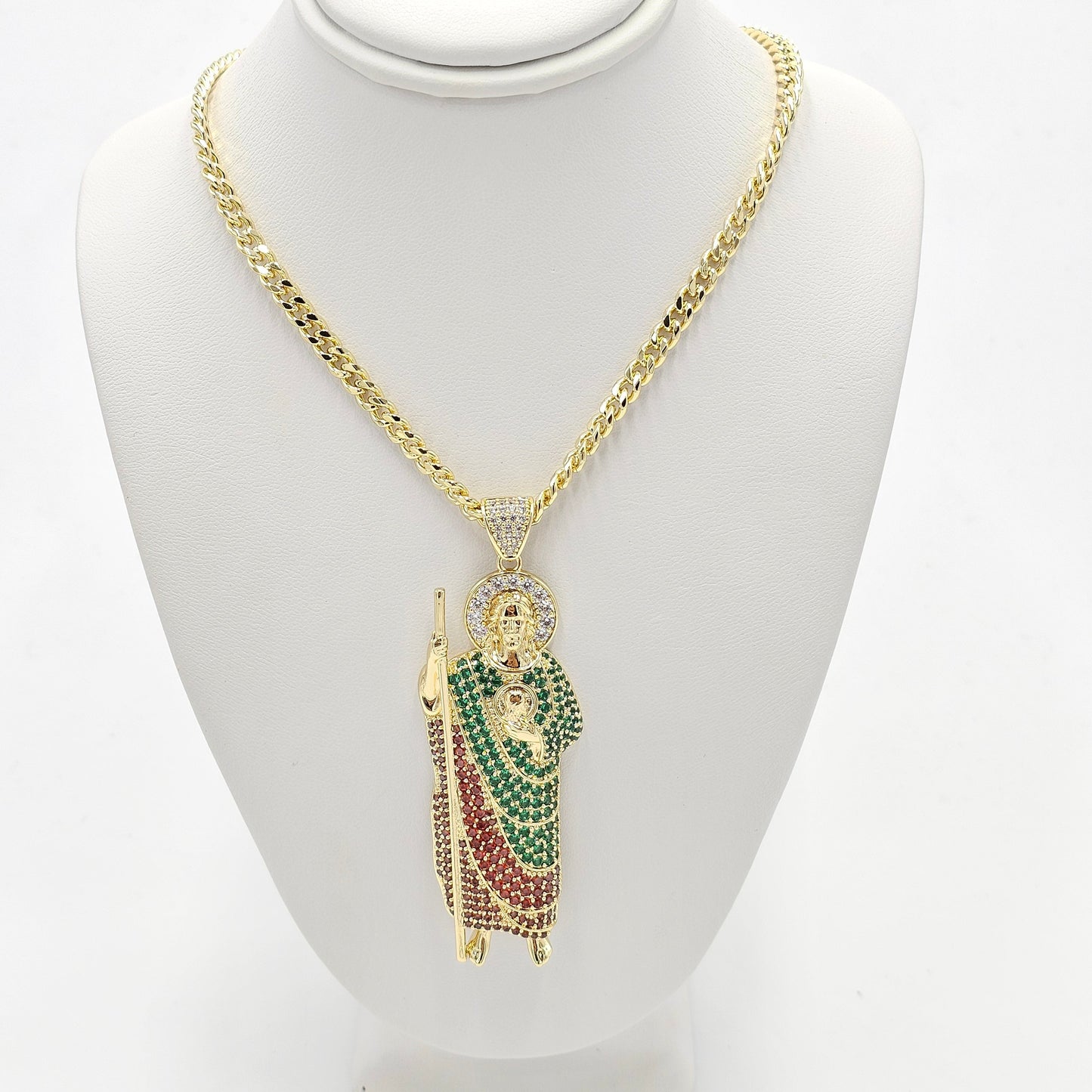 San jude pendant and chain. size 23 inches