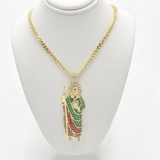 San jude pendant and chain. size 23 inches