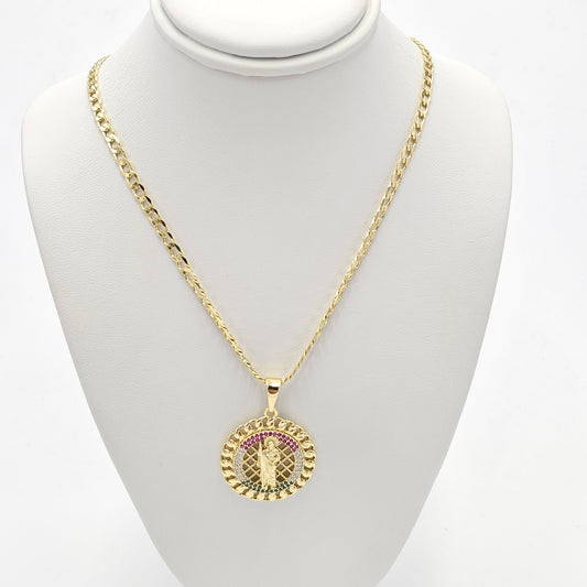 San judes pendant and chain. size 23 inches