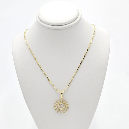 Sun pendant and chain. size 18 inches