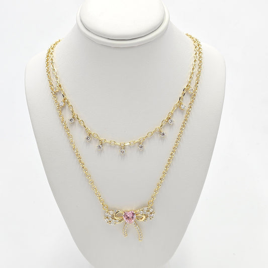 pink lazo necklace. size 43+5cm