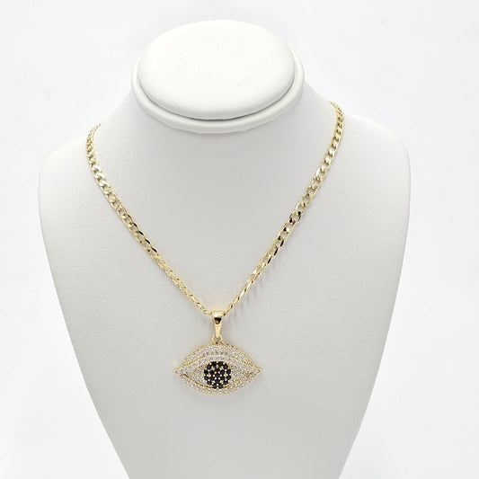 Eye pendant and chain. size 18 inches