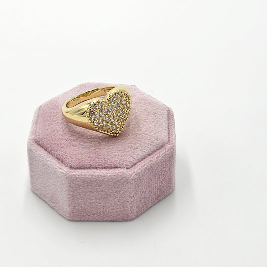 Heart zircon ring