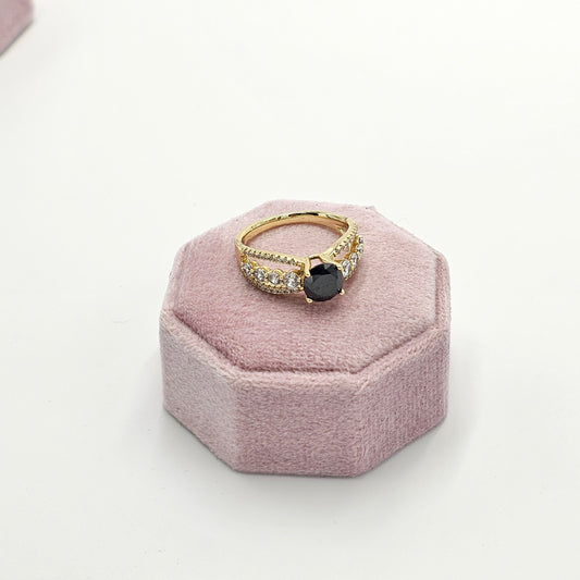 black zircon ring